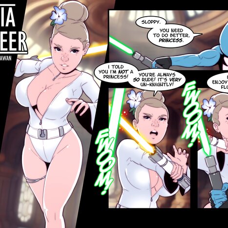 Ophelia Panteer - Human Jedi Padawan Porn comic Cartoon porn comics on Star Wars