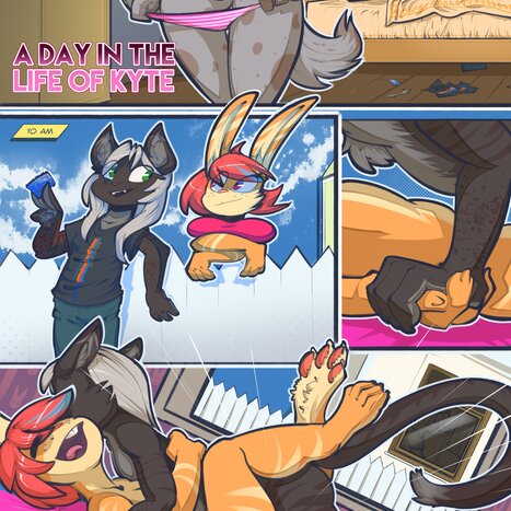 The Day in the Life of Kyte Porn comic Cartoon porn comics on Furry
