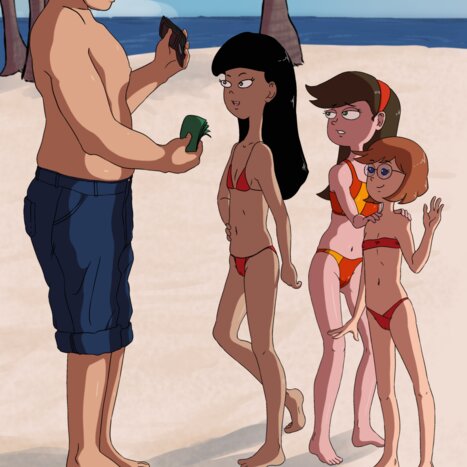 Part-time at the beach Porn comic Cartoon porn comics on Phineas and Ferb