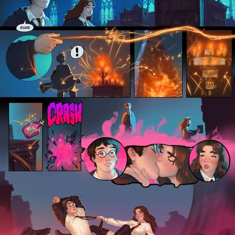 Harry and Hermione in the Room of Requirements Porn comic Cartoon porn comics on Harry Potter
