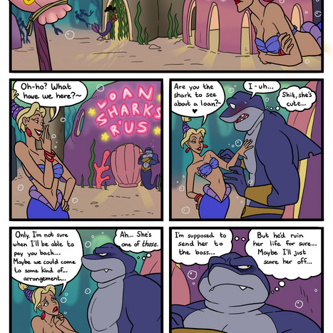 Loan Shark Porn comic Cartoon porn comics on The Little Mermaid