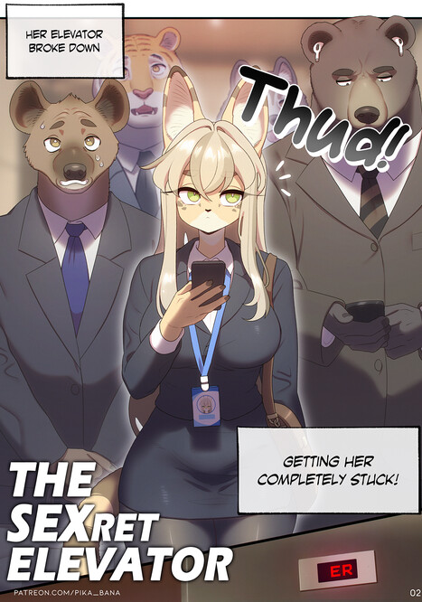 The SEXret Elevator Porn comic Cartoon porn comics on Furry
